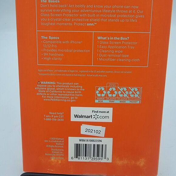 Protect Onn Glass Screen Protector - iPhone 12 & 12 Pro - Picture 6 of 7